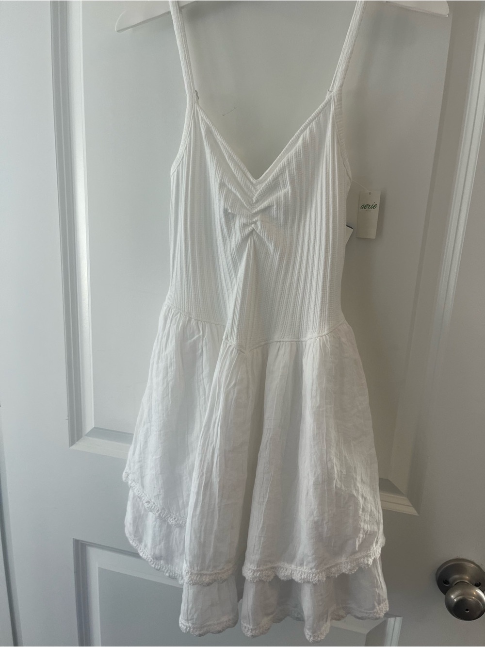 Aerie Ballerina White Spaghetti Strap Tutu Dress Small NWT
